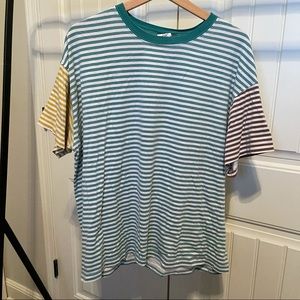 Urban outfitter striped color block tee